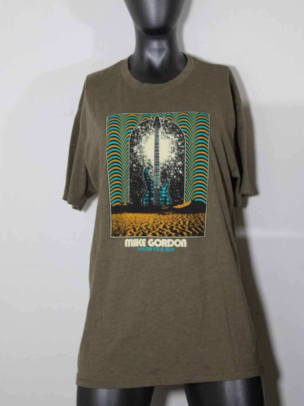 Official Mike Gordon Winter Tour 2020 Concert T-Shirt - Olive Green Graphic Tee